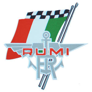 Moto RUMI Logo con Bandiera. Rumi Motorbikes